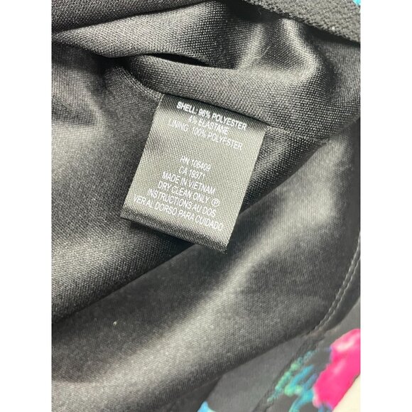 Tahari Floral Print Bell Sleeve Dress size 2 Black - Picture 3 of 8